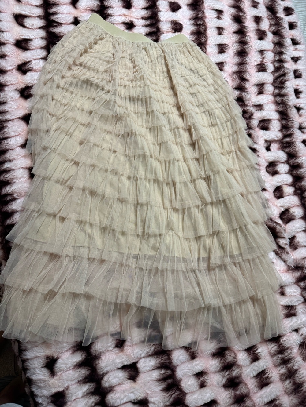 Amazon Women’s Tiered Maxi Skirt - Cream